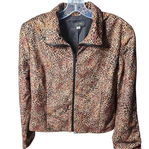 Totonko New York Womens Leopard Print Jacket Size 10 - Picture 1 of 4